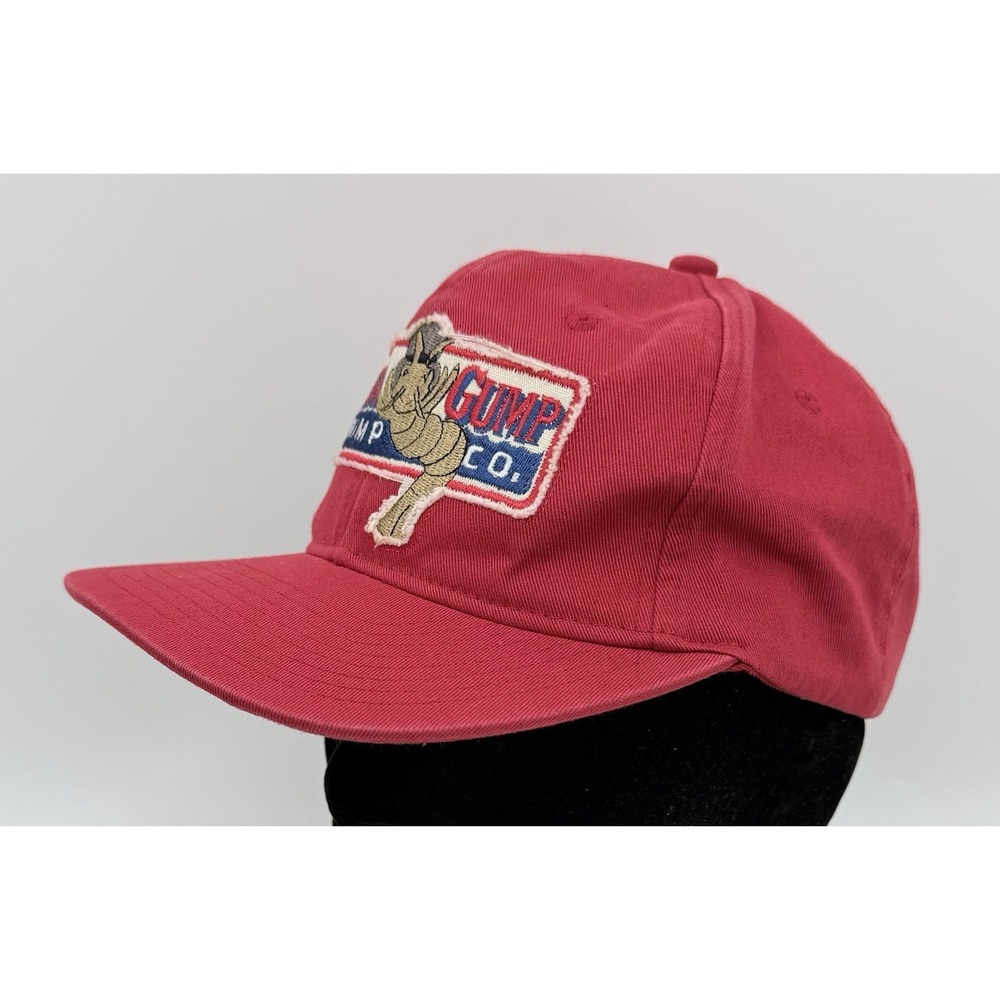 Bubba Gump Shrimp Co. Distressed Embroidered Logo Red Hat Ball Cap Strapback